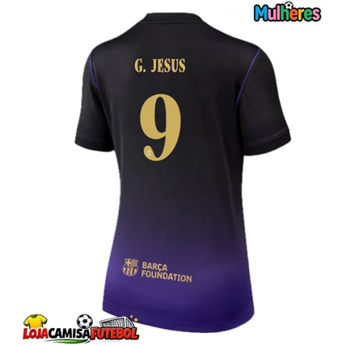 Camisa de Futebol Barcelona Gabriel Jesus #9 Equipamento Secundário Mulheres 2026-27 Manga Curta